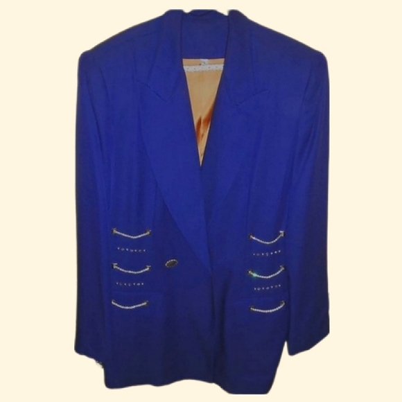 Royal Blue Jacket Embellished - Picture 1 of 12